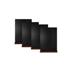 Tableau � craie noir double face � poser sur table avec base en bois format a5 lot de 4 pi�ces
