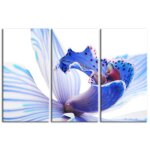 Tableau - declina - orchid�es - 150x100 cm - coton - d�coration murale - bleu