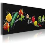 Tableau deco cuisine horizontal ratatouille et brocolis 80x30cm