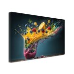 Tableau dcoratif - lart du smoothie - 50x30 cm - coton - impression haute dfinition - noir