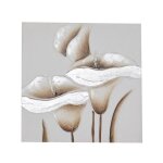 Tableau decoration murale cadre carr� peinture � la main sur toile de lin 50x50cm fleurs rapport qualit� ...