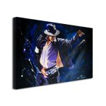 Tableau d�coration murale - declina - king of pop - toile imprim�e - 50x30 cm - haute d�finition