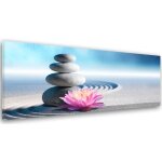 Tableau dcoration murale galtes lotus zen sable 40x120 cm impression sur toile feng shui image artistique ...