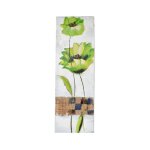 Tableau d�coration murale vert tableaux d�coratifs muraux peinture sur toile 30x90cm cadre en bois fleurs ...