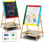 Tableau dessin double face magntique rglable chevalet enfant avec stylo 35. 5x30. 5cm