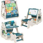 Costway tableau de dessin 3 en 1 magntique  2 face - etagre rangement tabouret rglable gomme et 4 ...