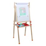Tableau enfant 3 en 1 - chevalet magn�tique double face � hauteur r�glable - chevalet pour enfants