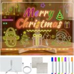 Tableau lumineux led avec 7 couleurs stylos et support - effa�able r�utilisable - tableau lumineux dessin ...