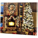 Tableau lumineux  led - infactory - magie de nol - 40 x 30 cm - vintage - multicolore