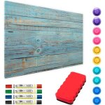 Tableau magnétique en métal motif planches bleues 60x40cm Tableau magnétique en métal motif planches bleues 60x40cm