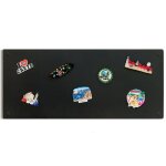 Tableau magn�tique en m�tal noire 30x70 cm surface aimant�e robuste pour photos fixation murale