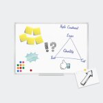 Wiltec tableau magn�tique whiteboard tableau mural 60x90cm 12 aimants inclus tableau d?affichage tableau ...