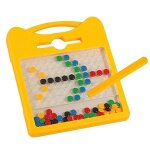 Tableau magntique enfant - amoune - avec 14 cartes et perles colores - pour enfant de 3 ans et plus