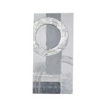 Tableau moderne peint � la main 30 x 60 cm ? art abstrait contemporain en gris clair gris fonc� argent� ...