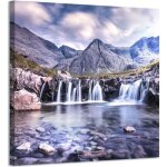 Tableau paysage montagne cascade - dcoration murale - 80x80cm - impression haute rsolution sur toile ...