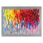 Tableau peinture abstraite coups de pinceau multicolores. huile sur toile en argent (120 x 90 cm) Tableau peinture abstraite coups de pinceau multicolores. huile sur toile en argent (120 x 90 cm)