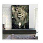 Tableauxposters et arts d�coratifs mafia lion en costume jouer billard toile murale poster pour salon ...