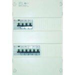 Tableau pr� - �quip� - aeg - 2 rang�es - 8 disjoncteurs - interrupteurs ac et a