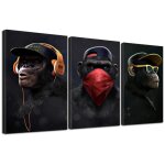 Tableau singe sages singes pop art toile moderne cool animal toile art pour salon décoration 3 pièces ... Tableau singe sages singes pop art toile moderne cool animal toile art pour salon décoration 3 pièces ...