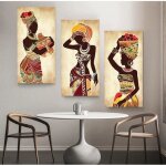Tableaux sur toile femme noire africaine toile peinture ethnique art affiche d�coration murale peintures ...