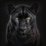 Tableau mural portrait panthre ceanothe glassart - 30x30 cm - animaux