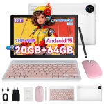 Tablette 10 android 15 avec clavier souris et stylet 20(3 + 17)go + 64go + 1to extensible hd 1280x800 ...