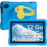 Tablette 10 pouces android 13 - 12 go ram 128 go rom - wifi 5g - couverture eva bleu