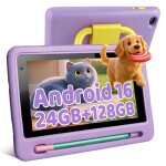 Tablette 7 pouces 24(3 + 21)go ram 128 go android 16 5 c?urs batterie 3000 mah contr�le parental violet ...