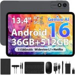 Tablette android 16 134 4g lte + wifi 5g 36go ram + 512go rom (tf 1to) �cran 2000�1200 batterie 11580mah ...