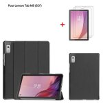 Tablette coque pour lenovo tab m9 9. 0 noir housse pu cuir avec film de protection dcran film tremp ...