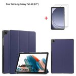 Tablette coque pour samsung galaxy tab a9 8. 7 bleu housse pu cuir avec film de protection dcran film ...