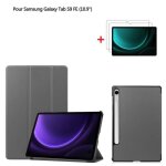 Tablette - samsung - galaxy tab s9 fe - housse pu cuir - film de protection - antichoc
