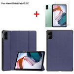 Tablette coque pour xiaomi redmi pad 10. 61 bleu fonc� housse pu cuir avec film de protection d�cran ...