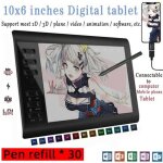 Tablettes graphiques10 * 6 ips hd graphique dessin num�rique tablette moniteur stylo affichage 233 point ...
