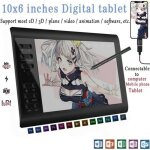 Tablettes graphiques10 * 6 ips hd graphique dessin num�rique tablette moniteur stylo affichage 233 point ...