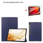 Tablette - samsung - galaxy tab s9 plus - housse pu cuir - film de protection - antichoc