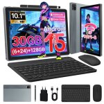Tablette tactile 101 octa core 30 go ram + 128 go rom batterie 6200 mah android 15 wifi 6 avec clavier ...