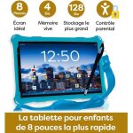 Angeltech tablette enfants pro max - 8 pouces - 4 + 3go ram - 64 + 64go rom - octa 8 core - contrle ...