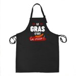 Tablier coloré fantaisie affectif - le gras cest la vie ! Tablier coloré fantaisie affectif - le gras cest la vie !