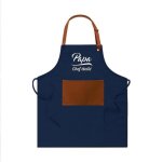 Tablier cuisine coton terracotta papa chef toil bleu turquoise ciel marine