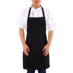 Tablier de cuisine au design classique chef de cuisine bib tablier noir Tablier de cuisine au design classique chef de cuisine bib tablier noir