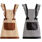Tablier de cuisine - marque - avec poches - orange et noir - en coton Tablier de cuisine - marque - avec poches - orange et noir - en coton