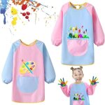 Tablier enfant pour peinture et cuisine - blouse peinture - manches longues - blanc