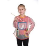 Tablier de peinture enfant - marque - mod�le - plastique transparent - poignets �lastiqu�s - 3 poches ...