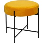 Tabouret arty velours jaune moutarde - atmosphera cr�ateur dint�rieur