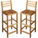 Tabourets de bar lot de 2 bois dacacia solide[310]