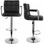 Tabourets de bar lot de 2 chaises pivotantes r�glables en hauteur avec accoudoirs dossier rotatif pour ...