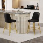 Tabouret de bar lot de 2 haut 100 cm cuir pu noir avec repose - pieds m�tal argent� - chaise de bar moderne ...