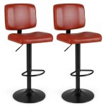 Tabourets de bar lot de 2 - relax4life - r�glable en hauteur 89 / 110cm - dossier pivotants - assise ...