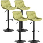 Tabourets de bar lot de 4 chaise de cuisine modernes avec dossier pivotants et r�glables en hauteur vert ...